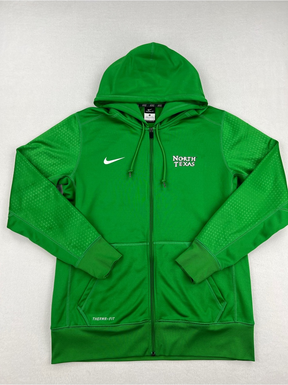 Nike Therma Fit Full Zip Hoodie North Texas Mean Green Performance Jacket Sz L